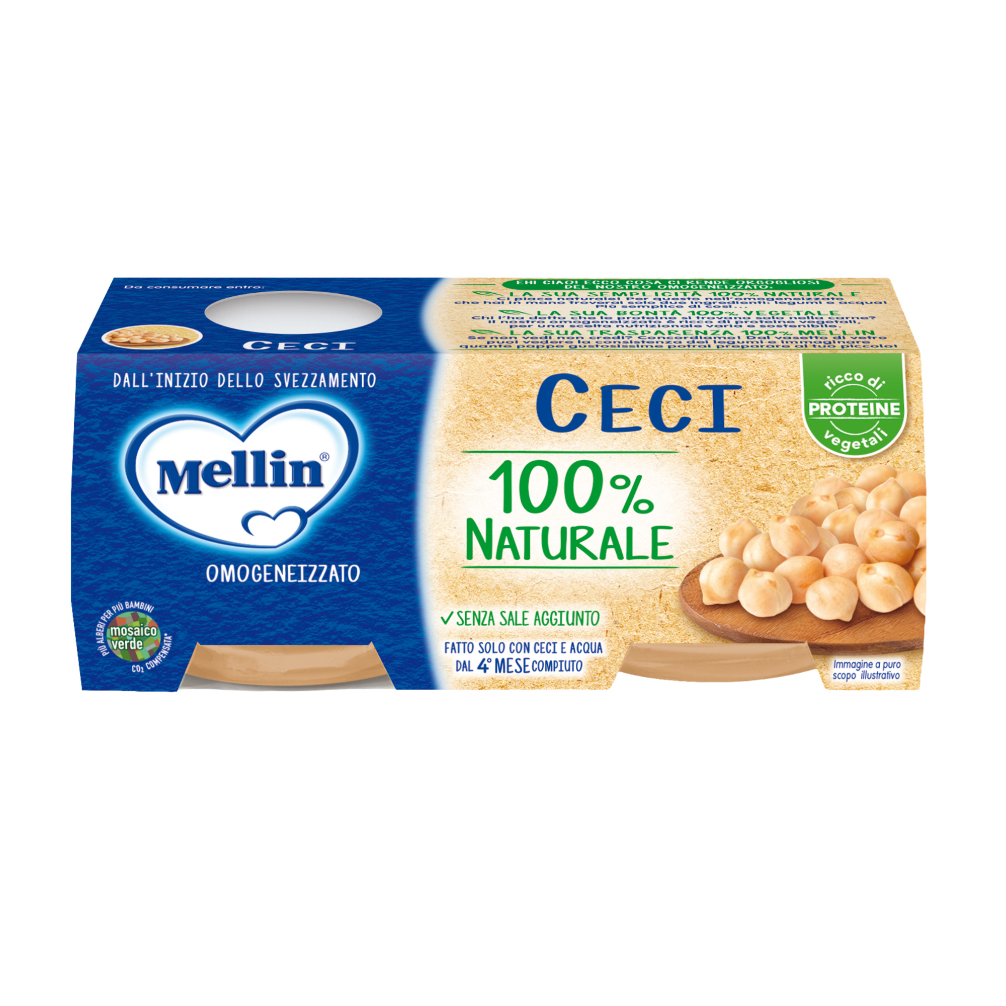 Mellin Omogeneizzato Ceci 2x80 g dal 4 Mese