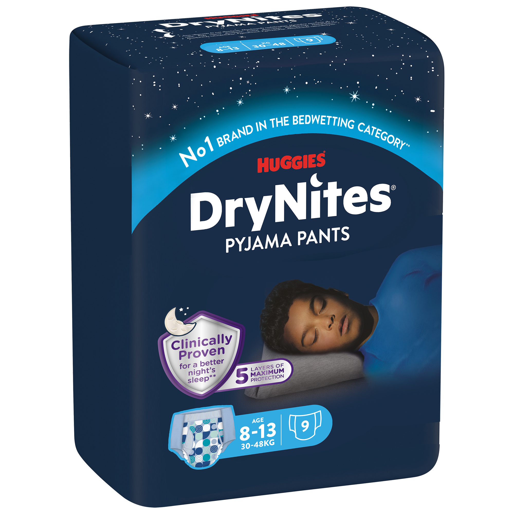 Huggies DryNites Mutandine Boy 8-13 Anni 9pz