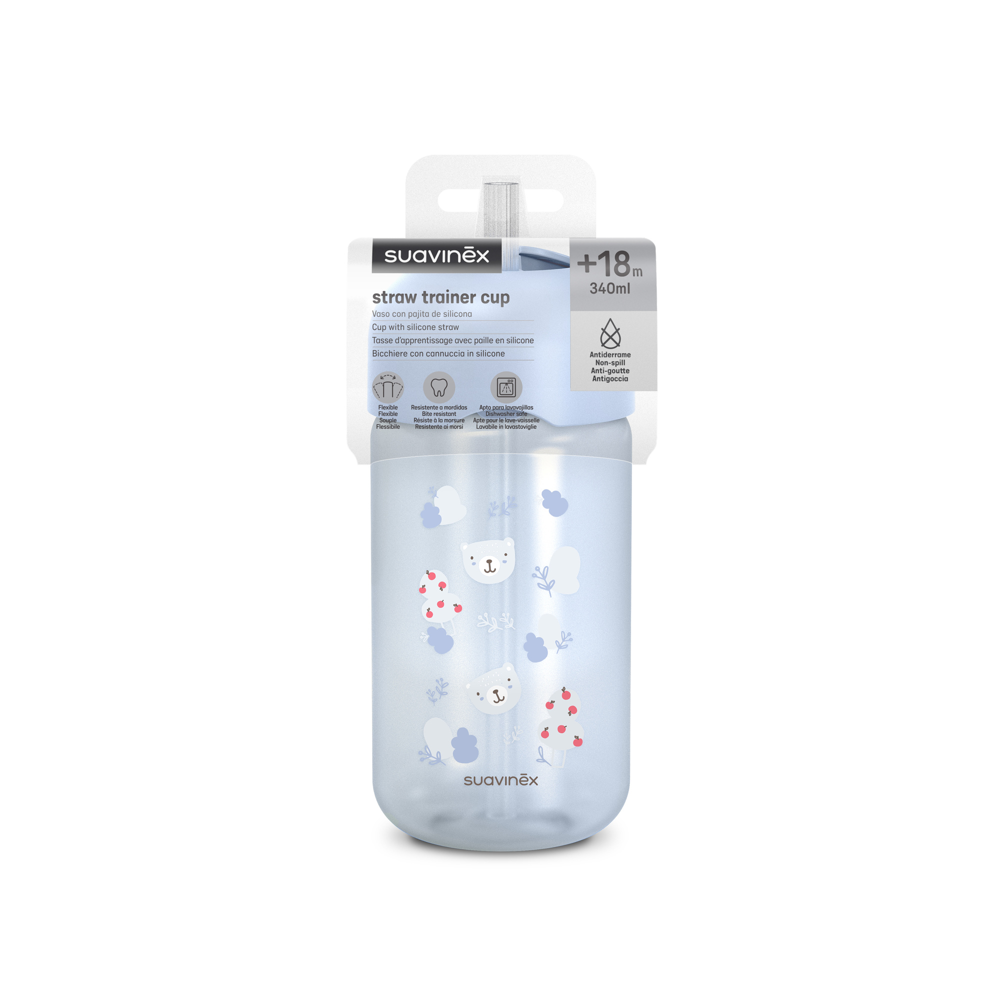 Suavinex Wild&Free Tazza Cannuccia 340ml Azzurra 18M