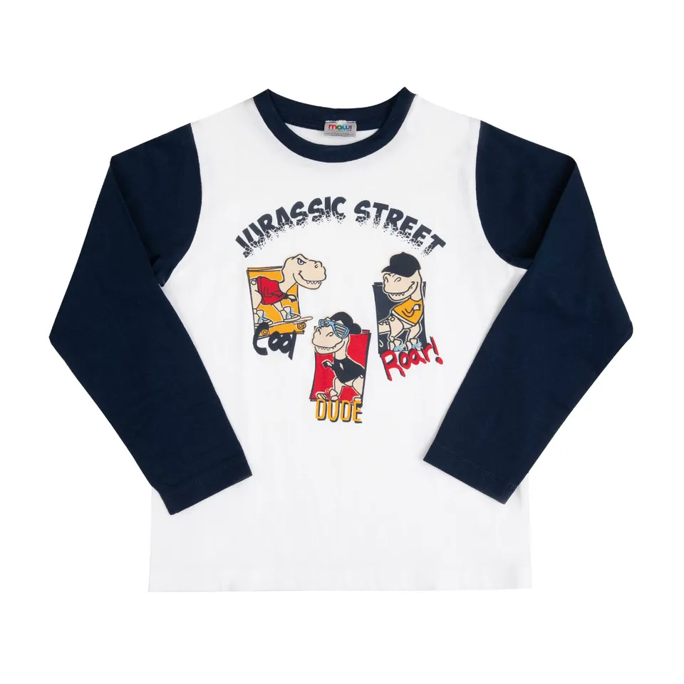 Maglia Bimbo Jersey Raglan bicolor bianca blu