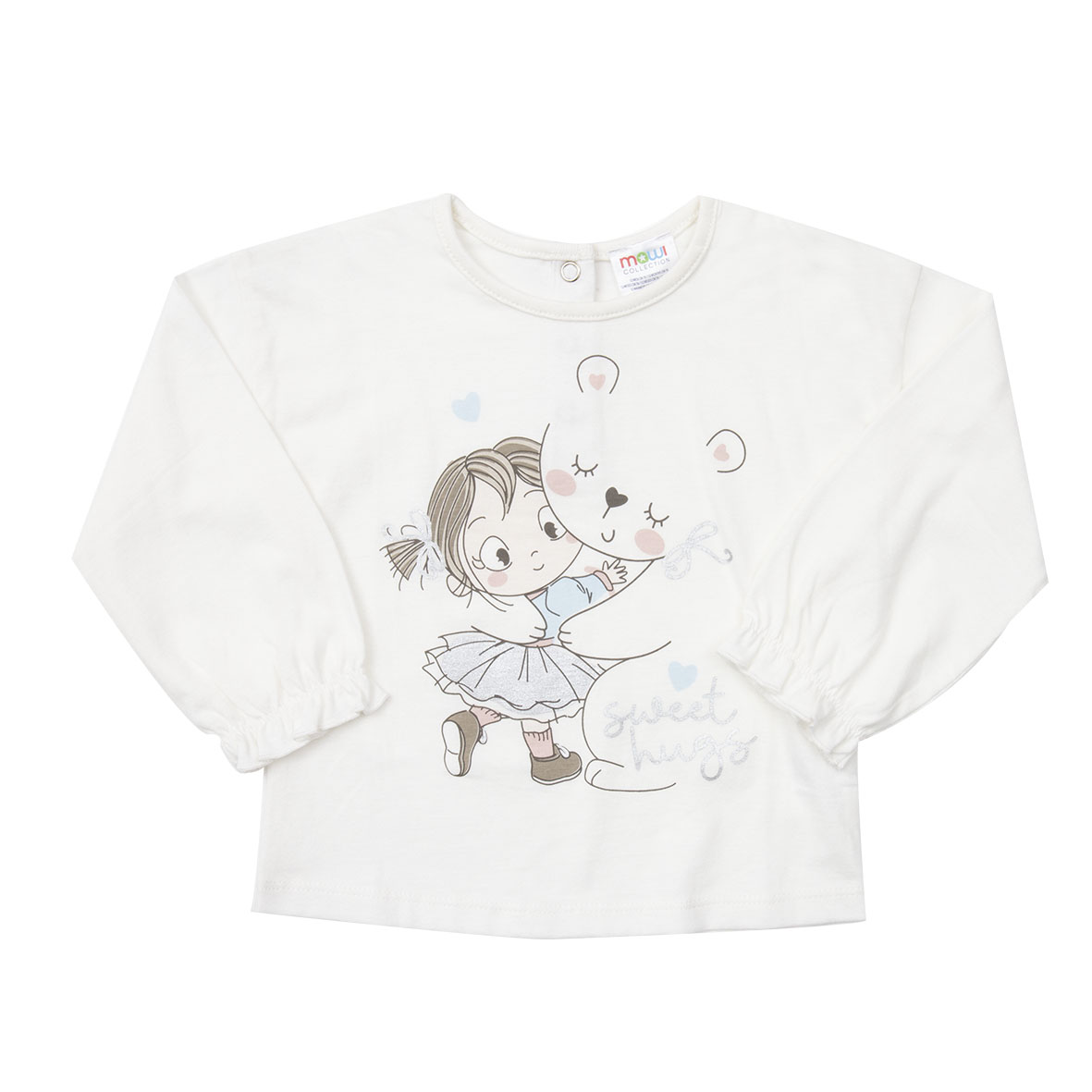 Mawi T-shirt manica lunga jersey bimba panna stampa