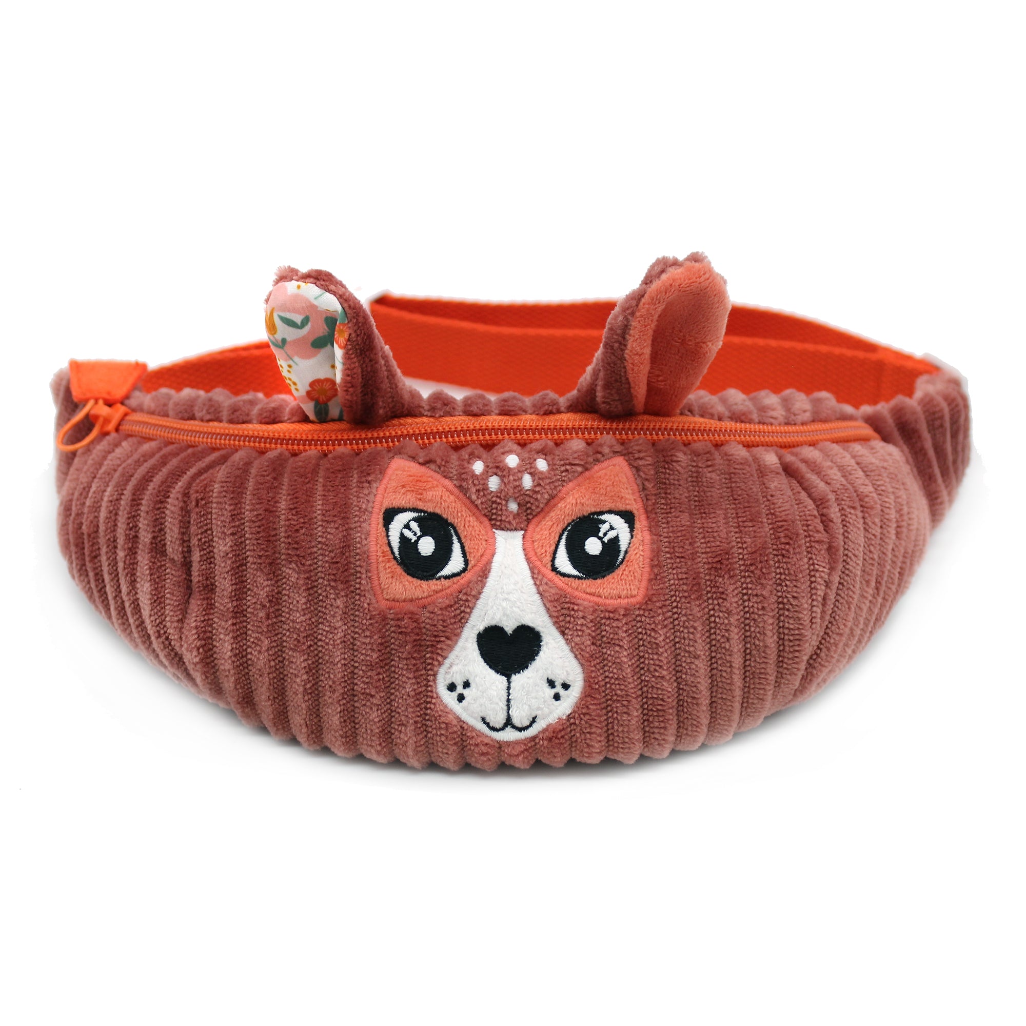 Les Deglingos Melimelos Cervo marsupio bambino terracotta velluto