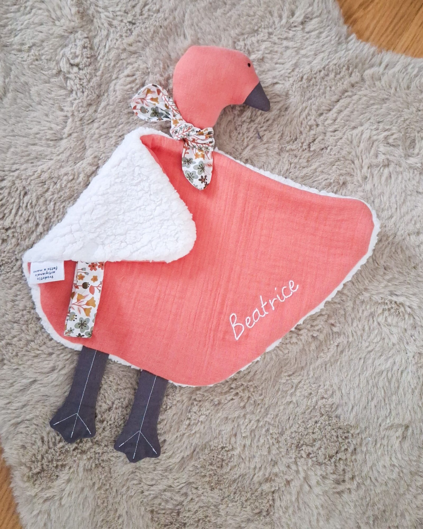 M'Amélie Creations Doudou Paperella Peluche Nanna Personalizzato