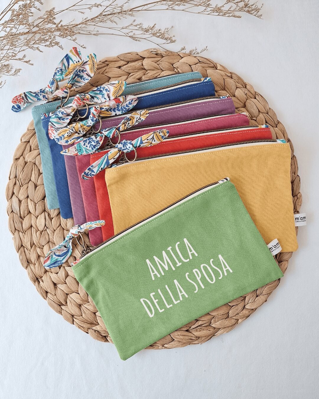 M'Amélie Creations Pochette Personalizzabile con frase cotone
