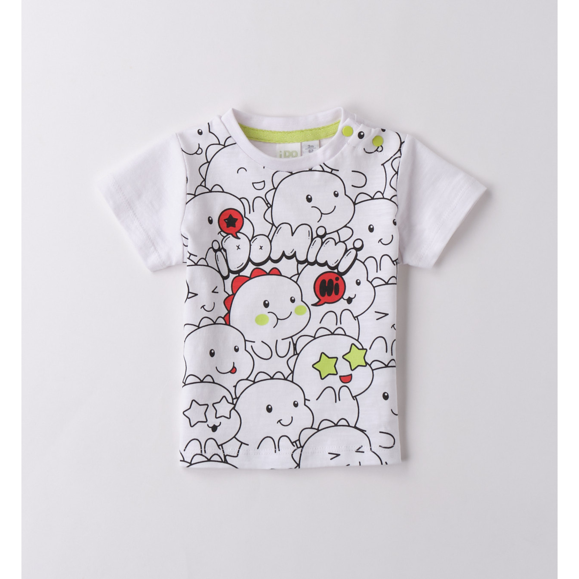 iDO T-shirt Fantasia Dino Maglietta Bimbo Cotone 1-24 Mesi