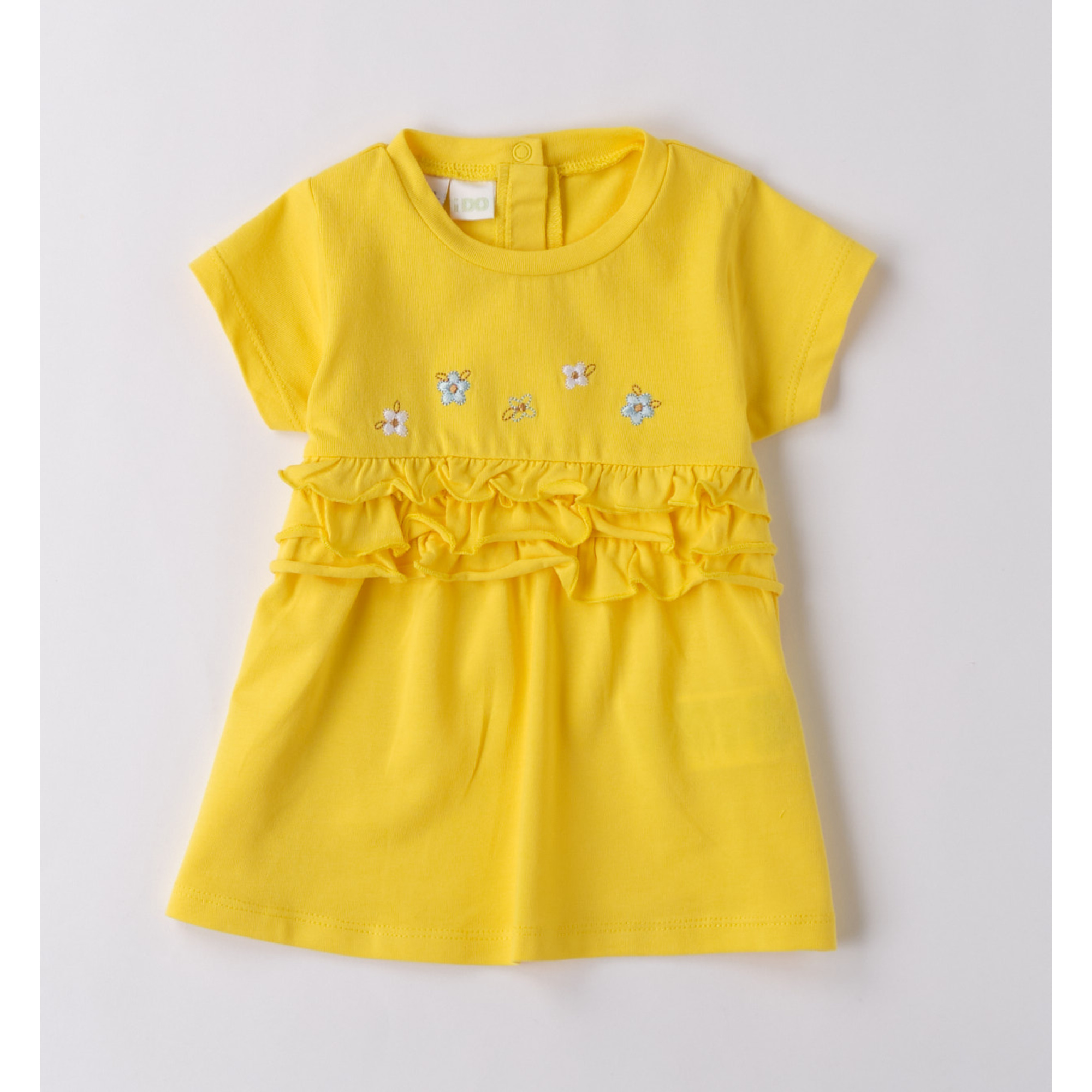 iDO Abito Neonata Jersey Giallo Fiori 1-24 Mesi