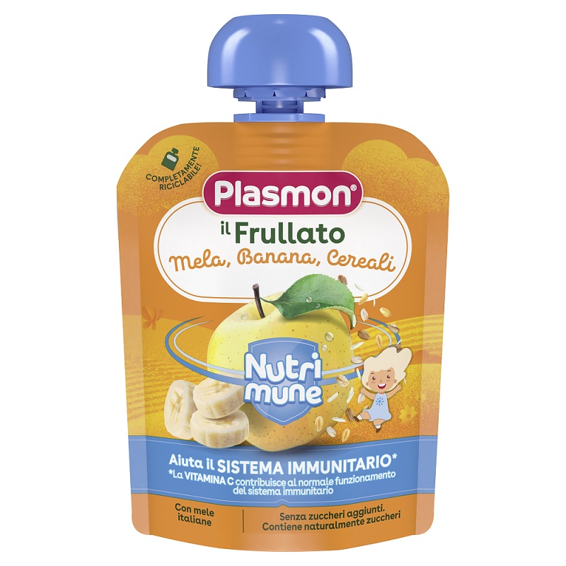 Plasmon Frullato Mela Banana Cereali 85g 6 Mesi