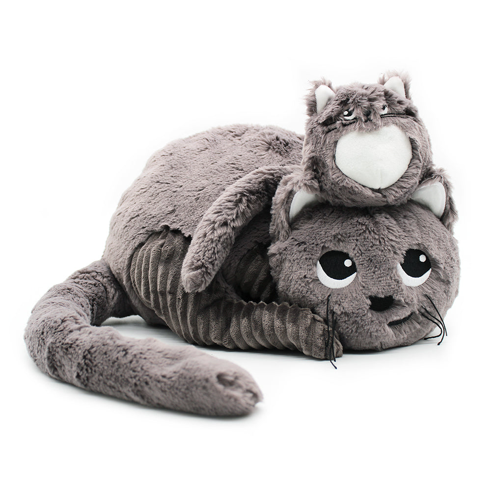 Les Deglingos Ptipotos peluche gatto Miaou grigio 32 cm