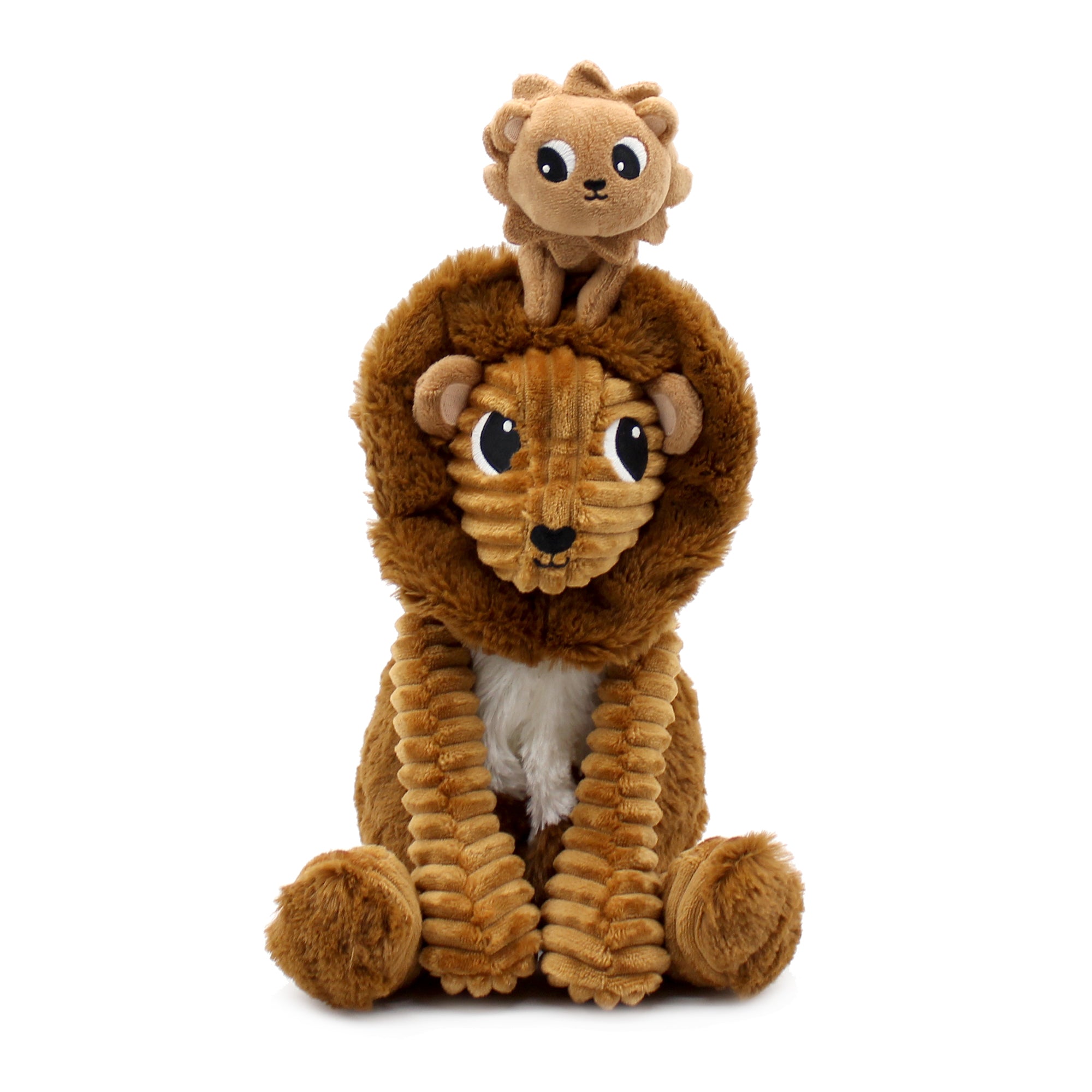 Les Deglingos Graou peluche leone marrone papà e bebè