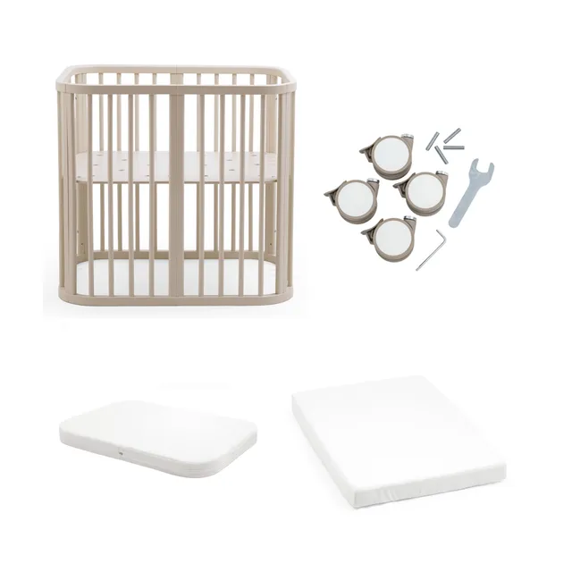 Stokke Nighti Mini lettino bundle vanilla white ruote