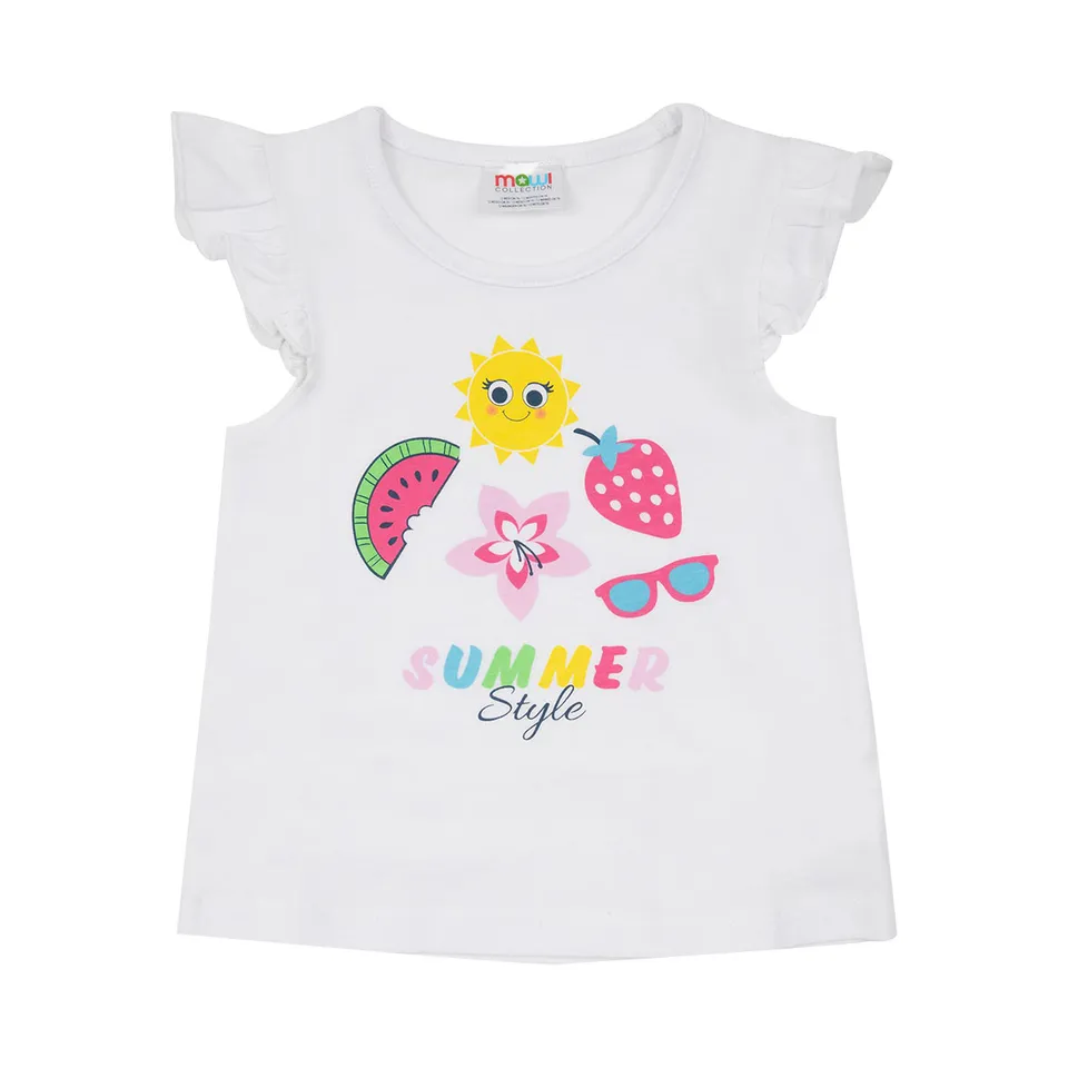 Toys Center Baby Canotta Bimba Bianca Jersey con Frill
