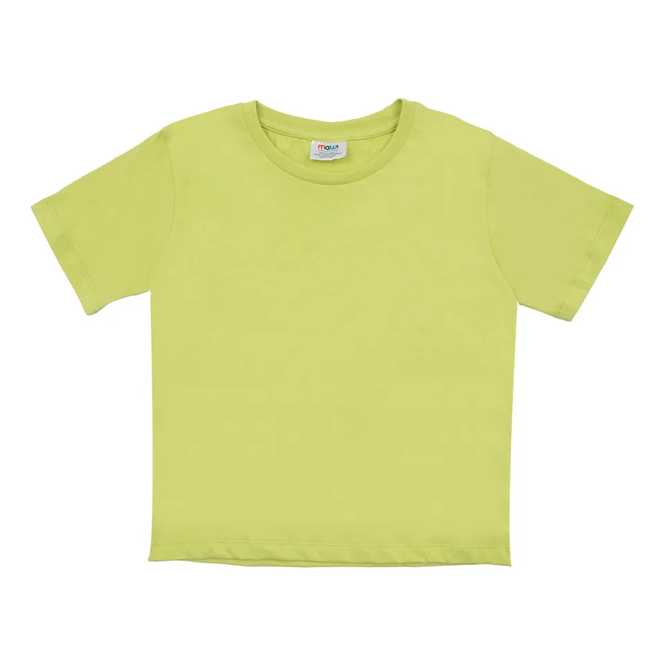 T-shirt basic bimbo verde manica corta girocollo