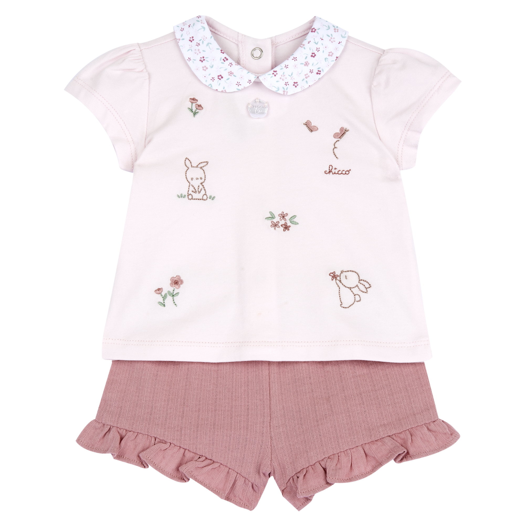 Chicco completo bimba maglietta pantaloncini morbido lavabile