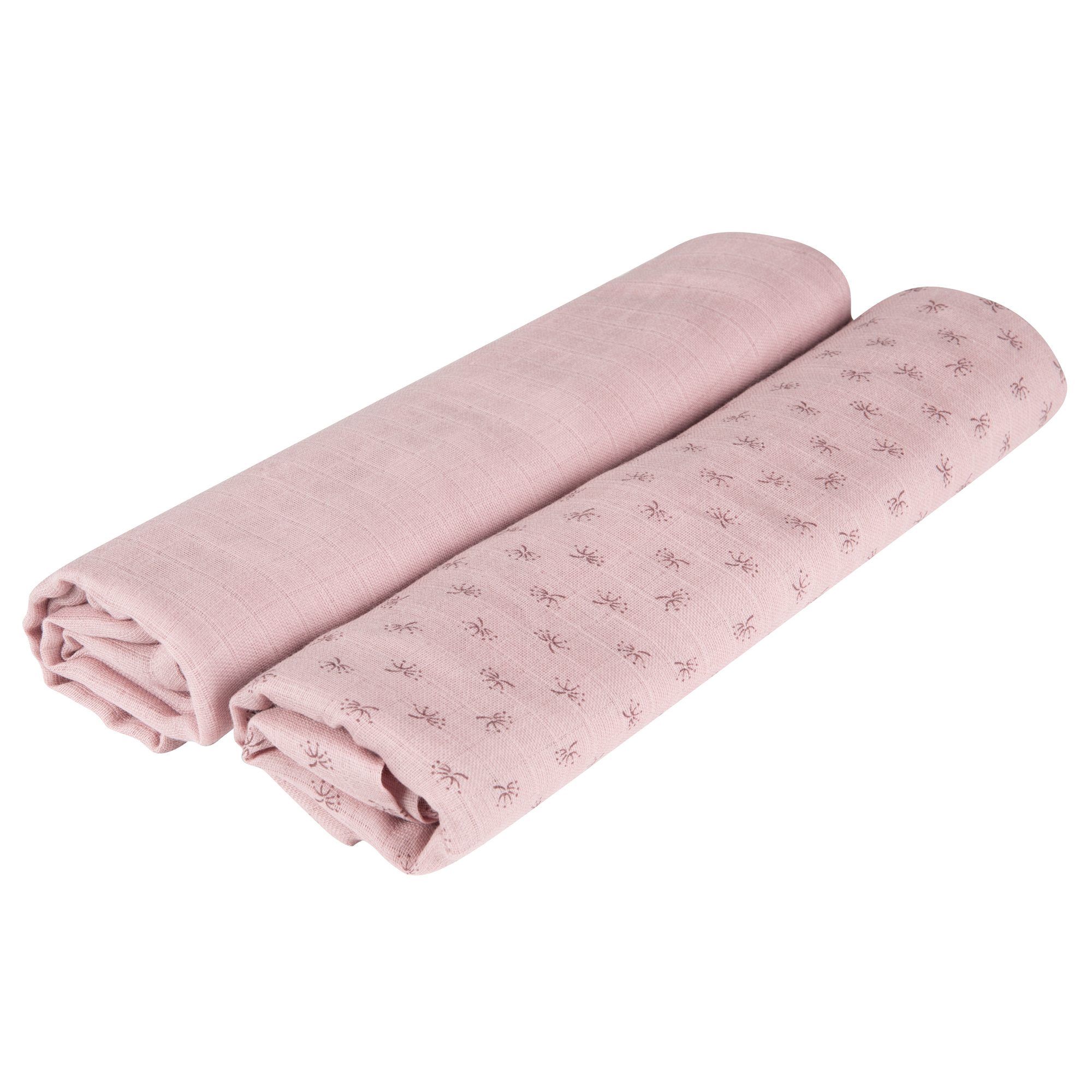 Roba Lil Planet telo mussola 120x120 rosa 2 pezzi cotone bio