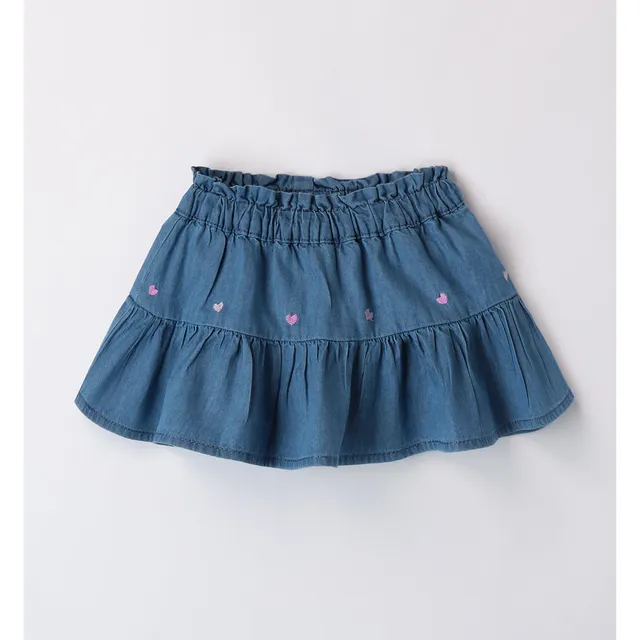 iDO gonna denim cuori bimba in cotone