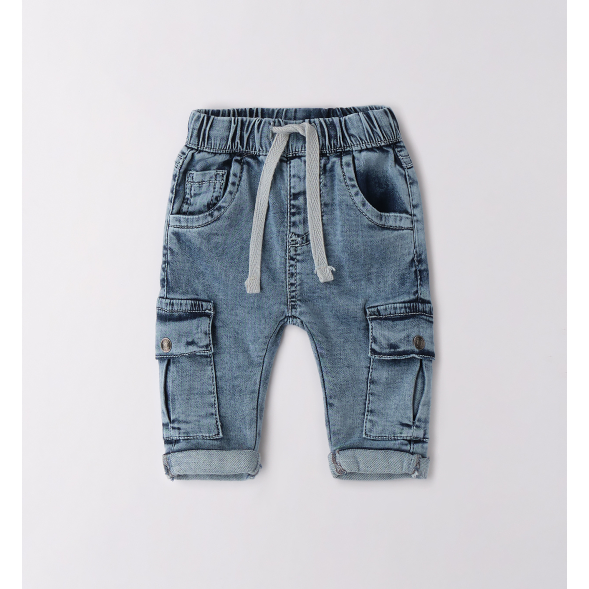 iDO Fake Denim jeans neonato elasticizzato con tasche