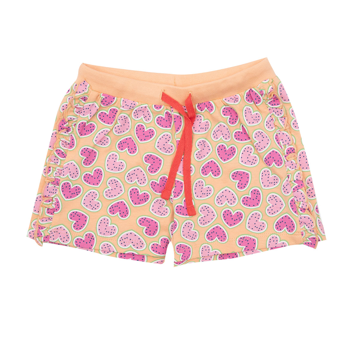 Short bimba pesca stampa cuoricini con elastico