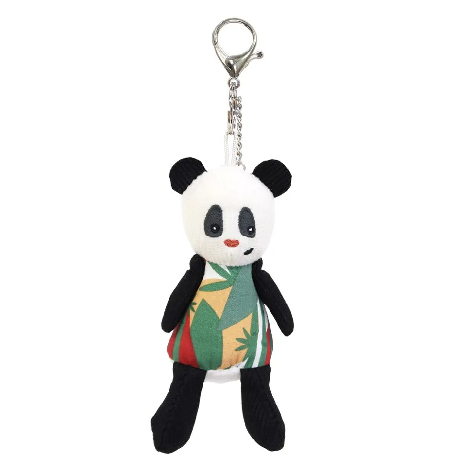Les Déglingos Rototos Portachiavi Panda Peluche Grigio