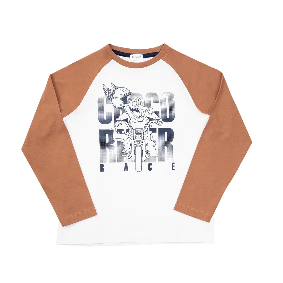 Toys Center Baby Maglia Jersey Raglan Bicolor Bianca Marrone