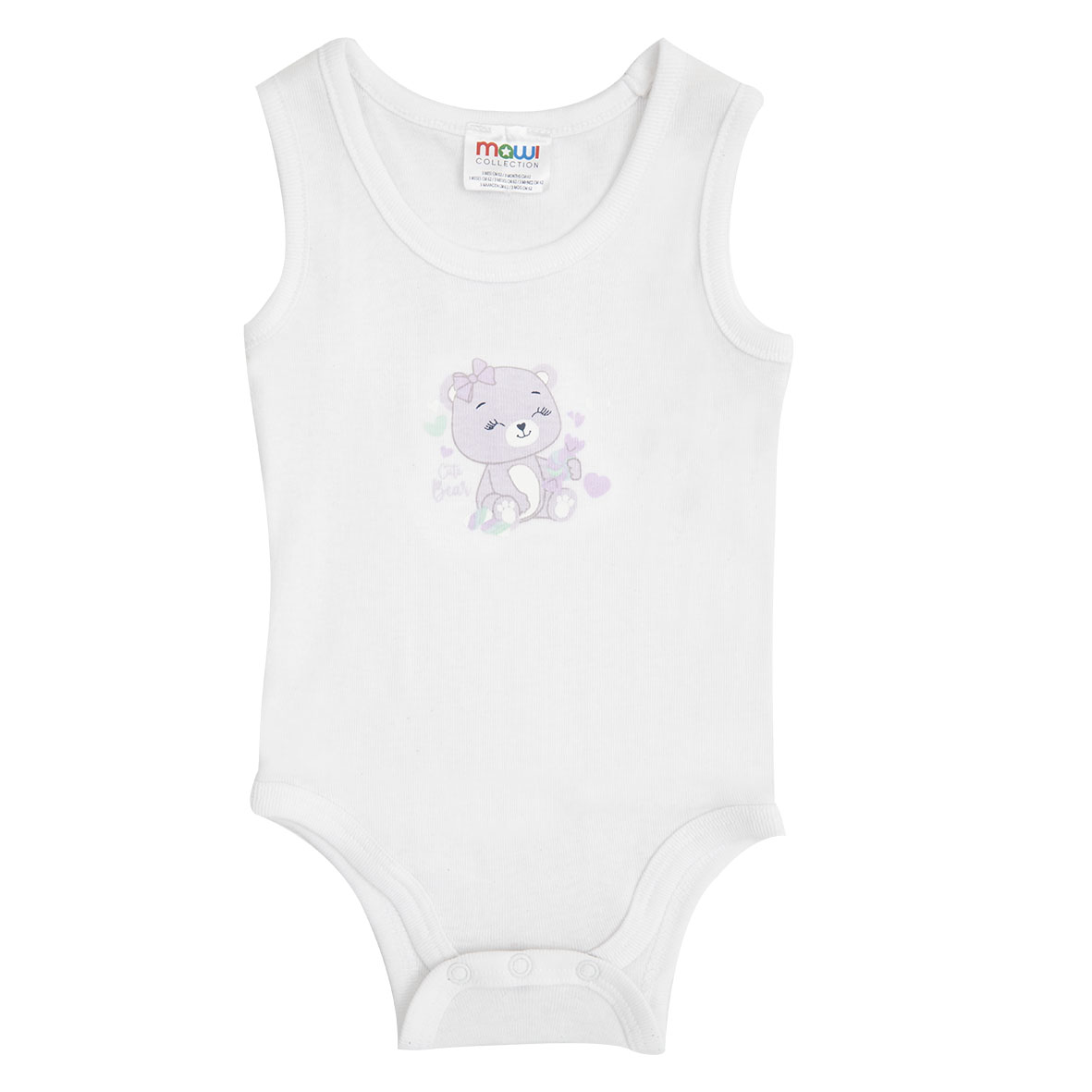 Toys Center Baby body spalla larga bimba orsetto bianco lilla
