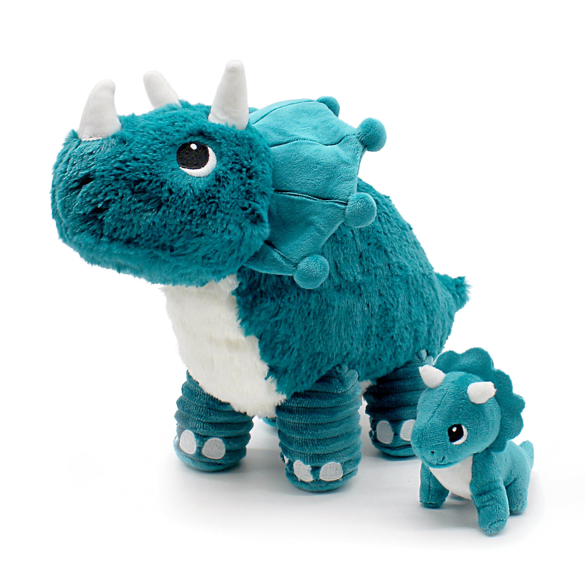 Les Deglingos Ptipotos Penelops peluche dinosauro mamma bebè blu