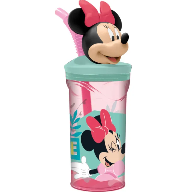 Minnie bicchiere 3D con cannuccia 360 ml