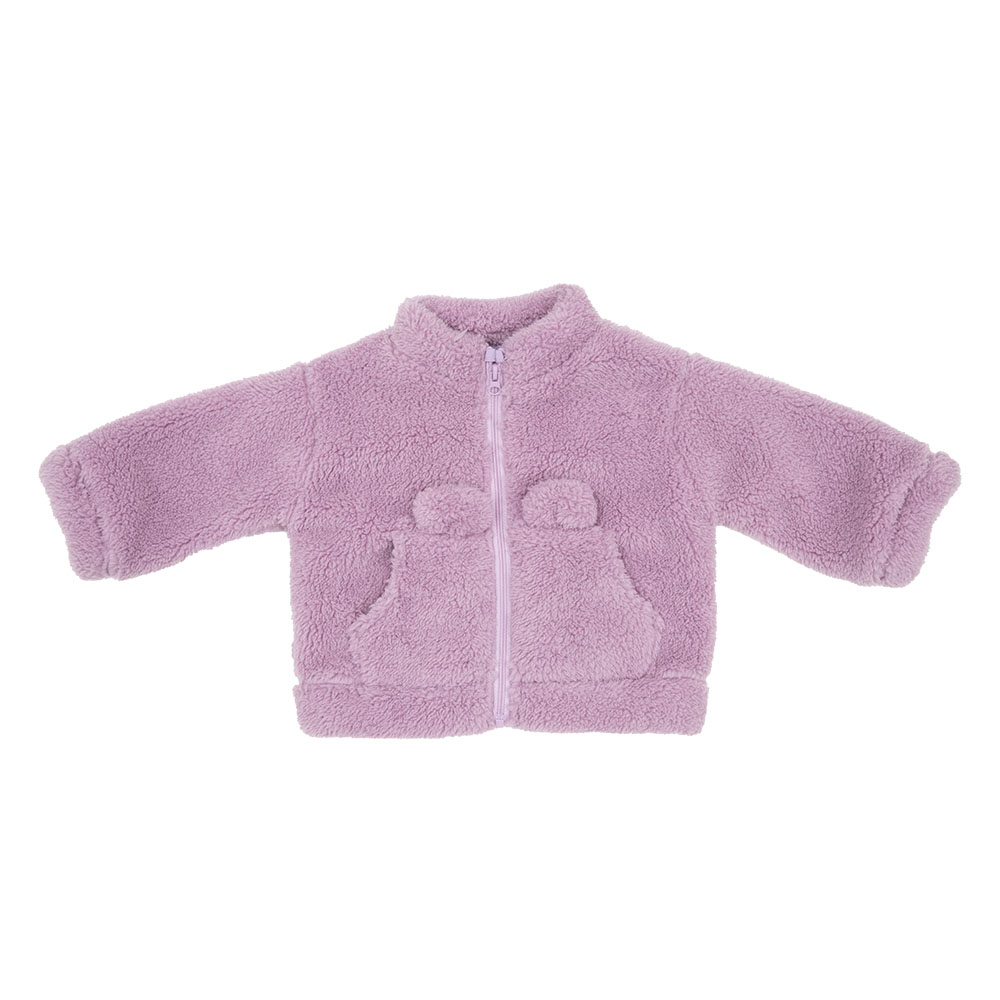 Toys Center Baby felpa bimba zip lilla rosa con tasche