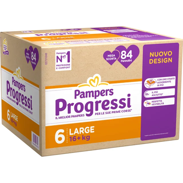 Pampers Progressi pannolini taglia 6 16+ kg 84 pz assorbenti
