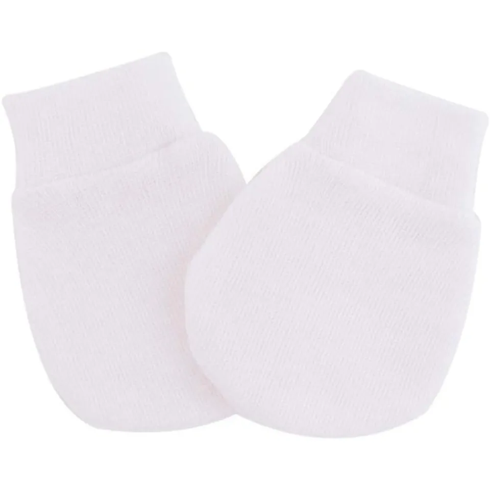 Mawi manopole neonato cotone bianco 2 pezzi antigraffio