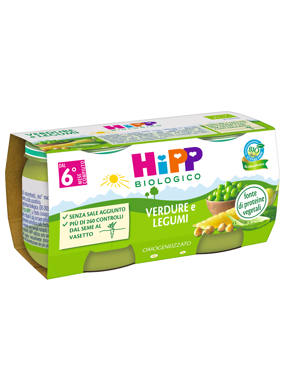 HiPP omogeneizzato verdure e legumi bio 2x80g 6 mesi