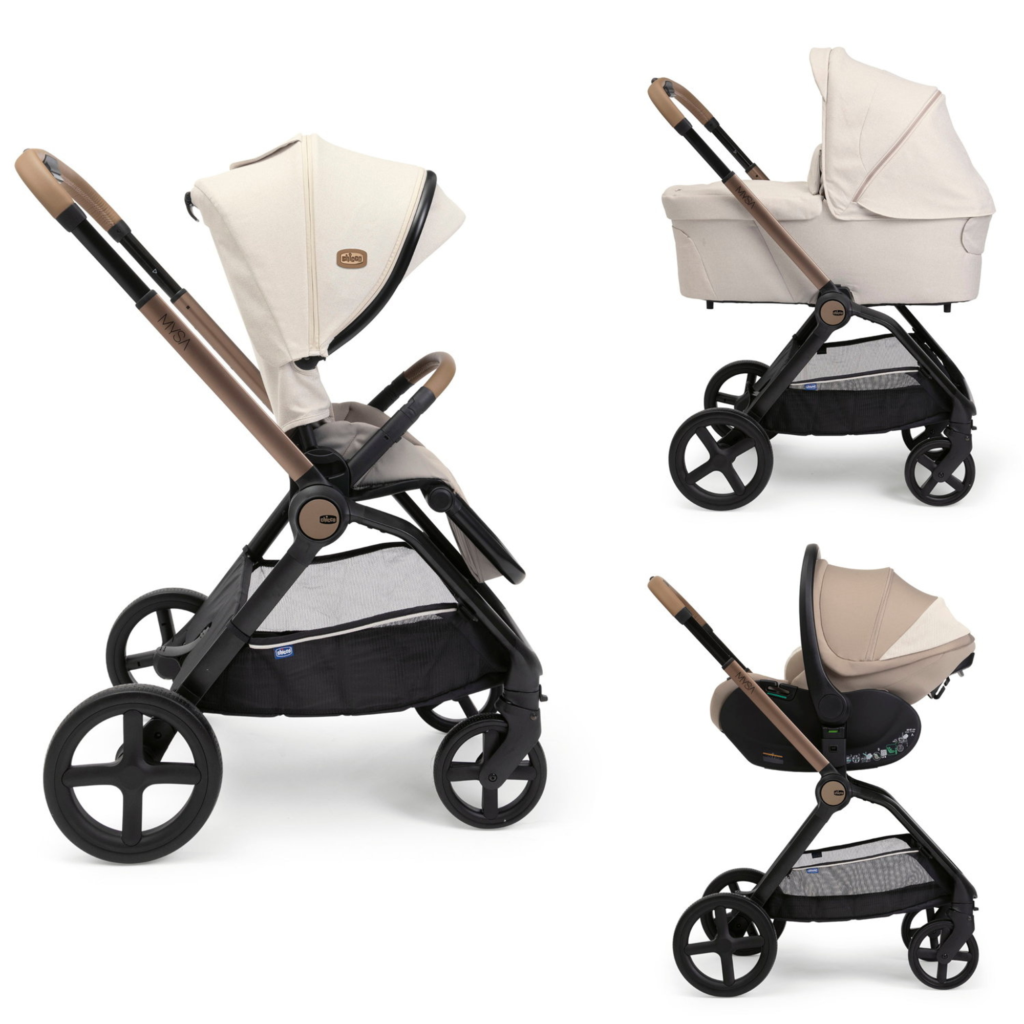 Chicco Mysa Gran Comfort trio passeggino First Seat Lullaglide