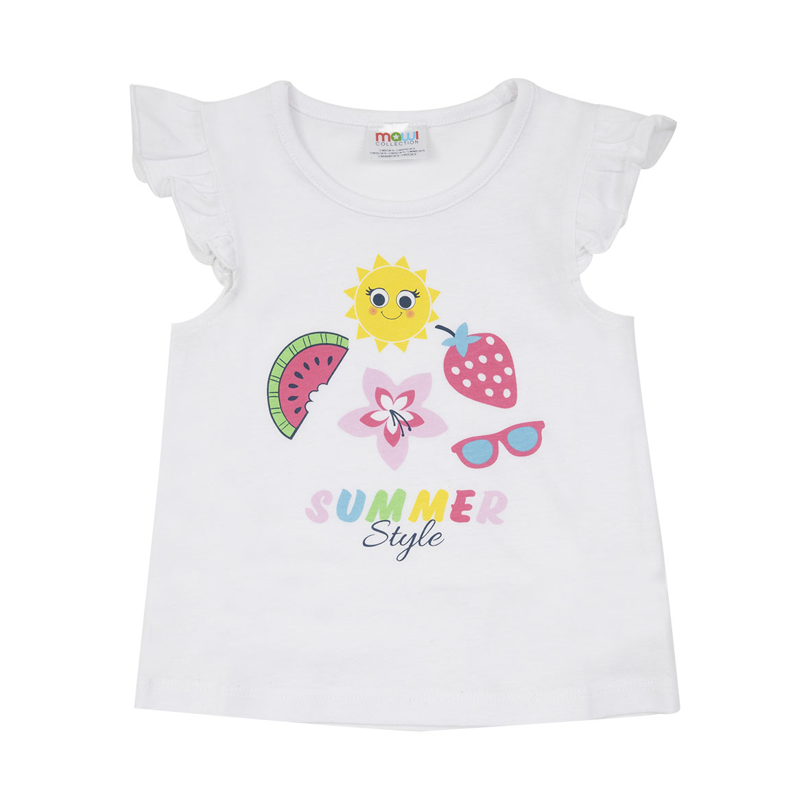 Toys Center Baby Canotta Bimba Bianca Jersey con Frill