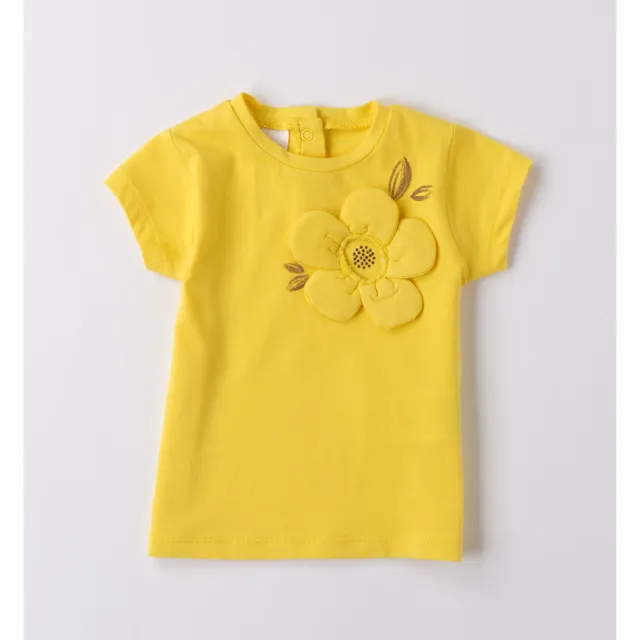 iDO t-shirt bimba gialla margherita 1-24 mesi cotone