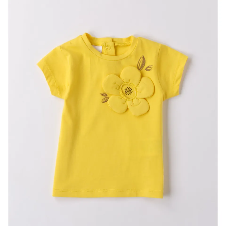 iDO t-shirt bimba gialla margherita 1-24 mesi cotone