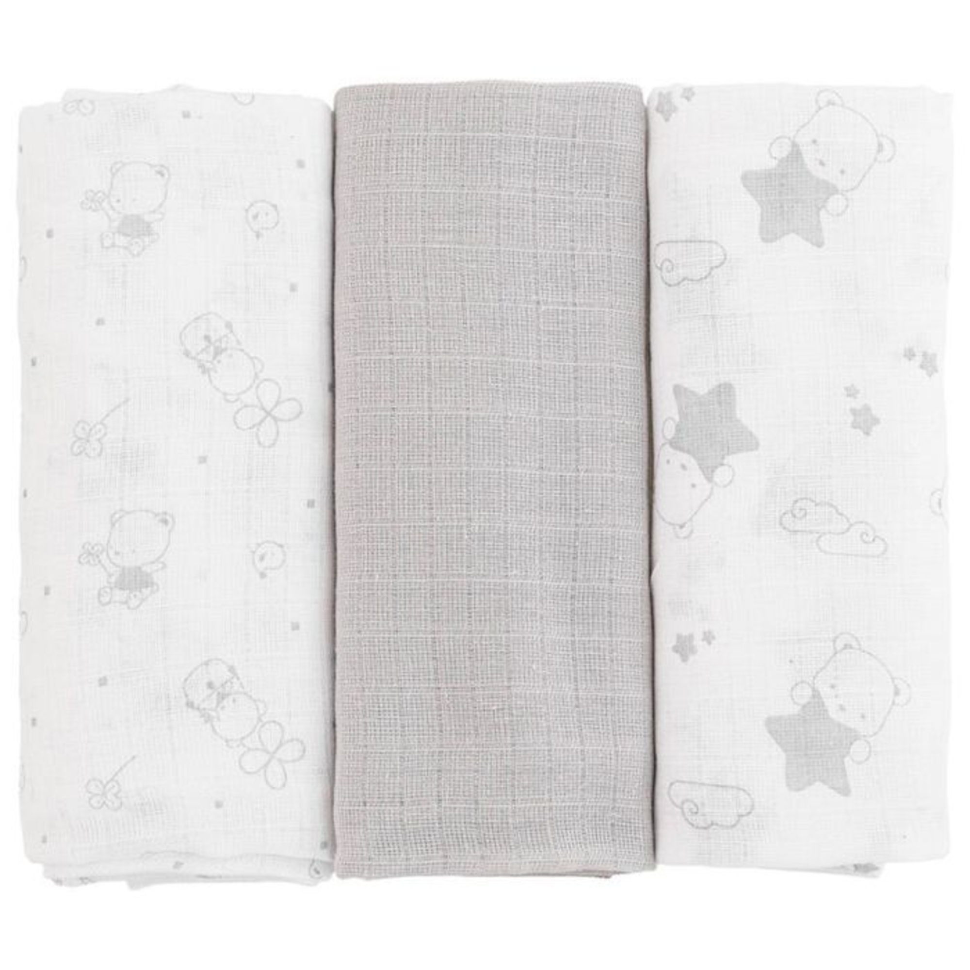 Ellepi set 3 quadrati garza cotone 70x70 per neonato