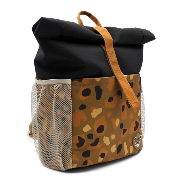 Les Deglingos Speculos zaino rolltop tigre marrone scuola