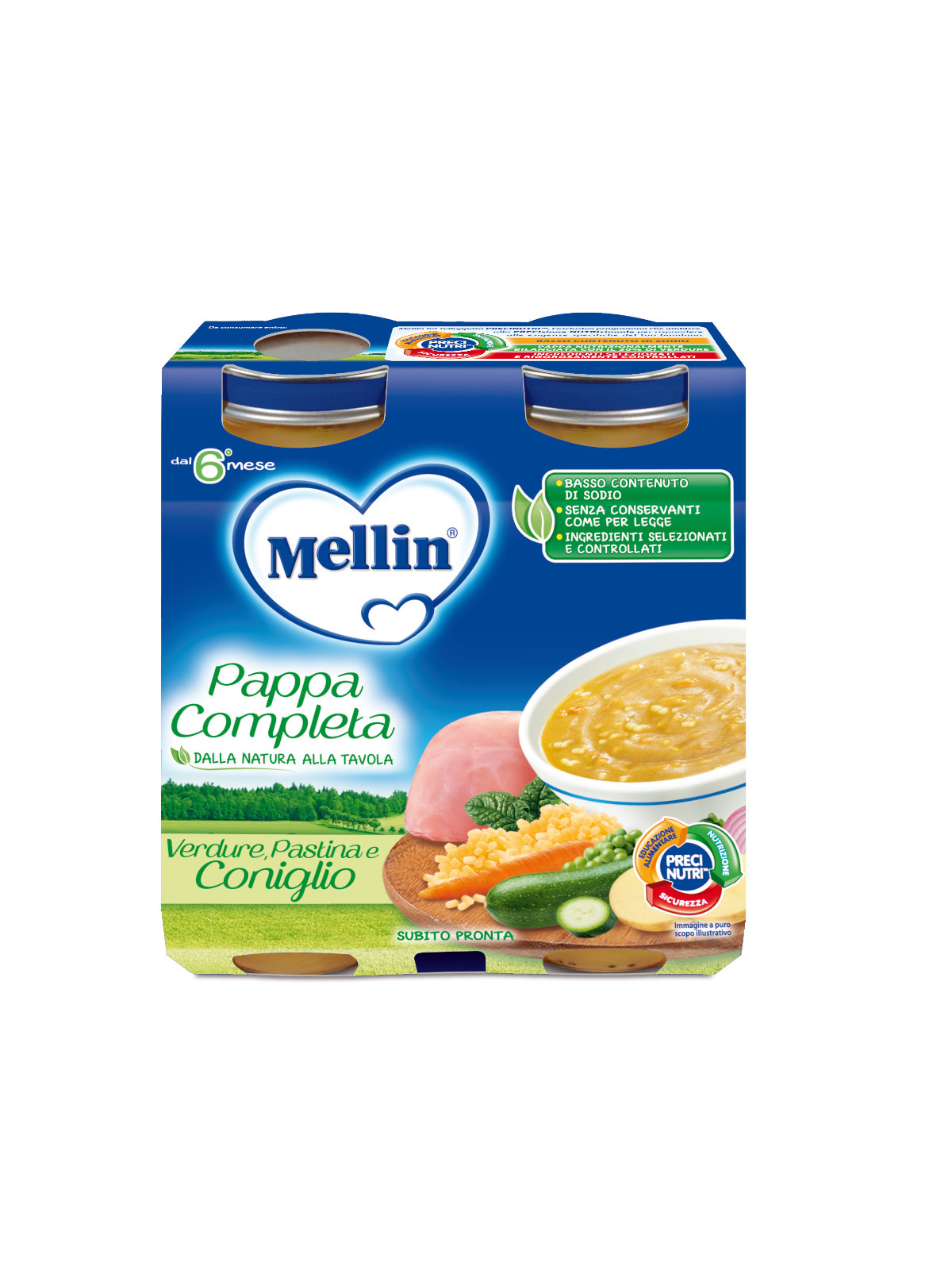Mellin Pappa Completa coniglio 2x250 g dal 6° mese