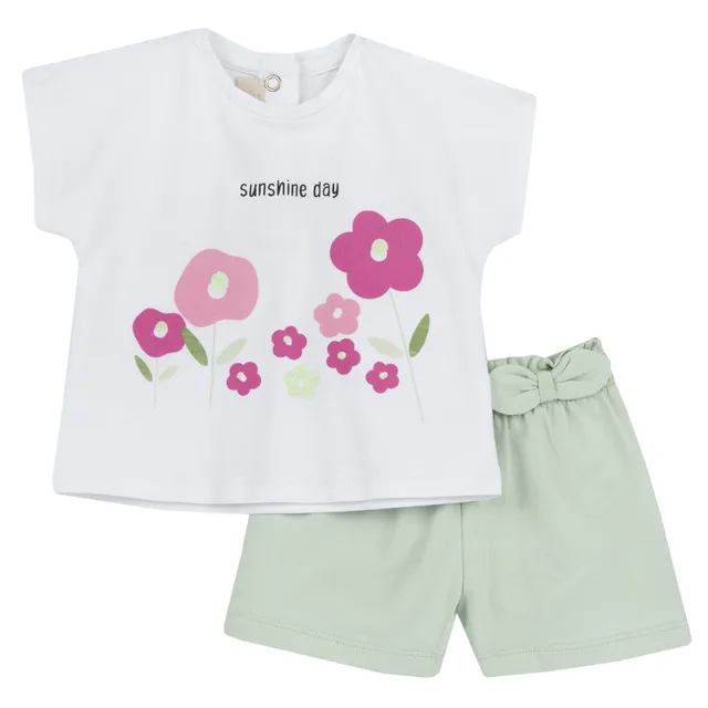 Chicco Completo Bambina Maglietta Pantaloncini Lavabile