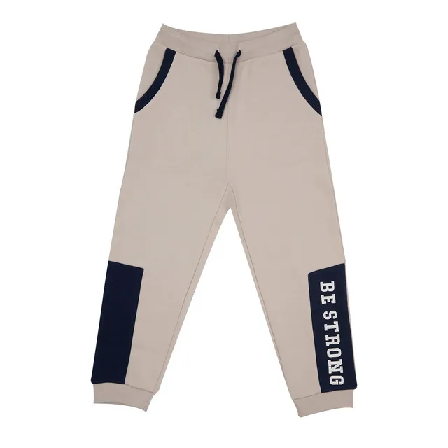 Mawi pantalone in felpa garzata con stampa e costine