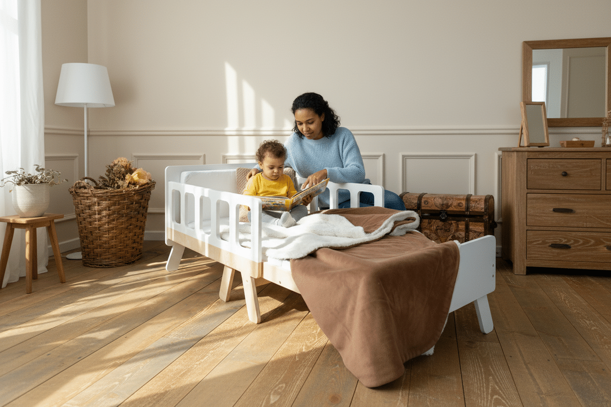 The Dida Crescente Letto Evolutivo Legno Naturale e Bianco