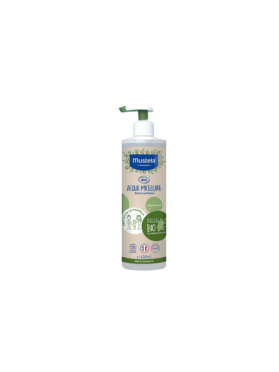 Acqua micellare bio viso corpo 400 ml senza profumo