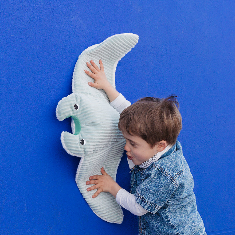 Les Déglingos Ptipotos Mantalou peluche manta blu gigante 72 cm