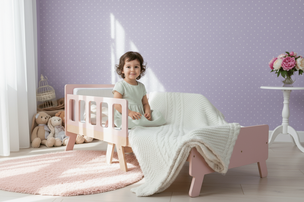 The Dida Crescente Letto Bambini Legno Rosa Materasso