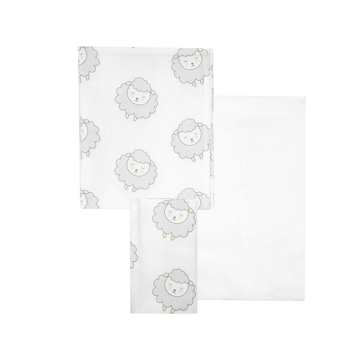 Toys Center Baby Pecorelle set culla 3 pezzi cotone bianco