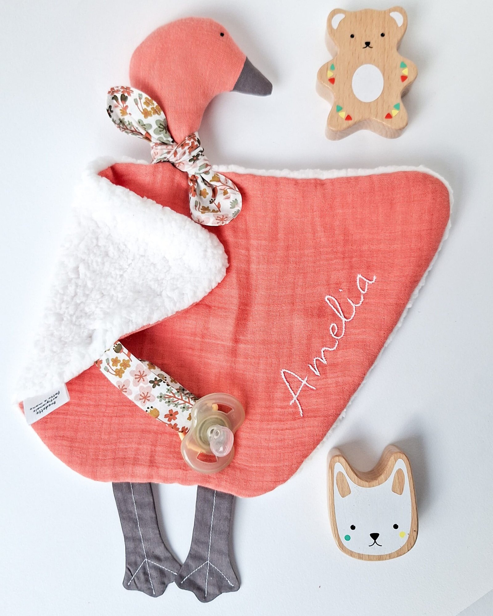 M'Amélie Creations Doudou Paperella Peluche Nanna Personalizzato