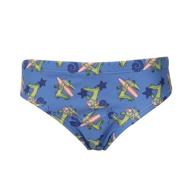 Costume slip bimbo blu stampato allover elastico