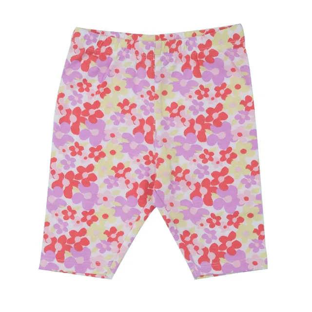 Legging jersey bimba fiori multicolor elastico casual
