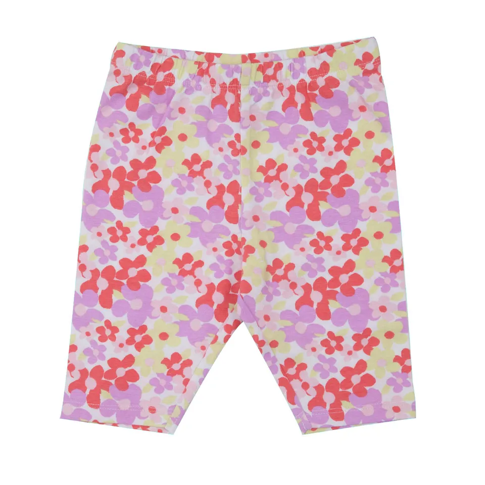 Legging jersey bimba fiori multicolor elastico casual