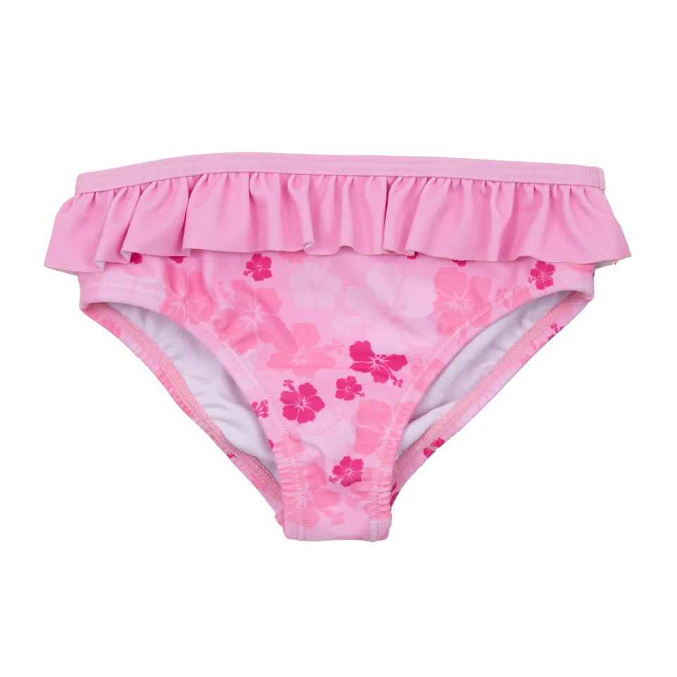 Costume mutandina bimba rosa floreale con frill