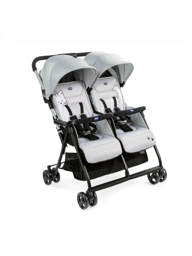 Chicco Ohlalà Twin passeggino gemellare Silver Cat leggero